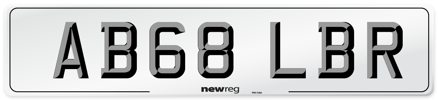 AB68 LBR Number Plate from New Reg